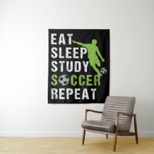 Eat Sleep Study Soccer Repeat Boy Soccer Player