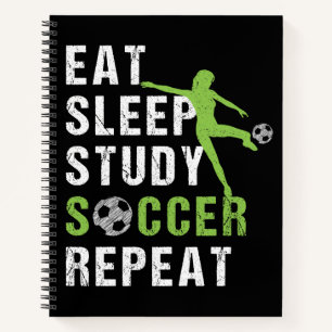 Eat Sleep Study Soccer Repeat Girls Soccer Player Notebook