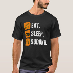 Eat Sleep Sudoku Repeat Number Place Board Game T-Shirt