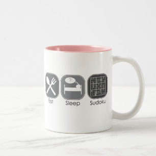 Eat Sleep Sudoku Two-Tone Coffee Mug