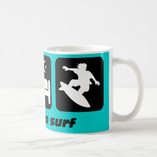 Eat sleep surf coffee mug