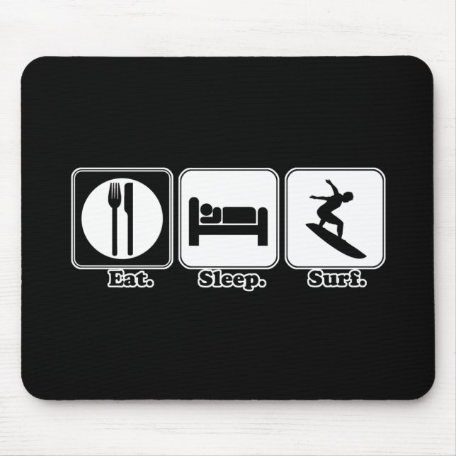 eat sleep surf mouse mat (Front)