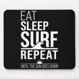 Eat sleep surf repeat funny surfer beach ocean mouse mat