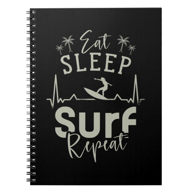 Eat Sleep Surf Repeat Notebook (Front)