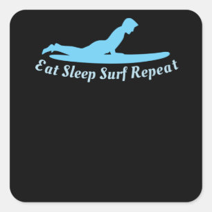 Eat Sleep Surf Repeat Square Sticker
