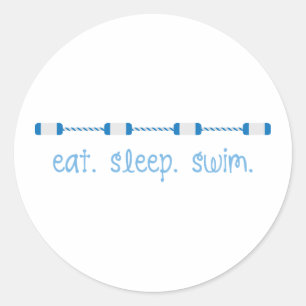 Eat Sleep Swim Classic Round Sticker