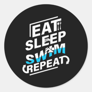 Eat Sleep Swim Classic Round Sticker