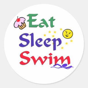 Eat Sleep Swim Classic Round Sticker