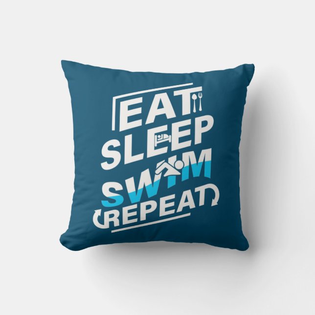 Eat Sleep Swim Cushion (Front)