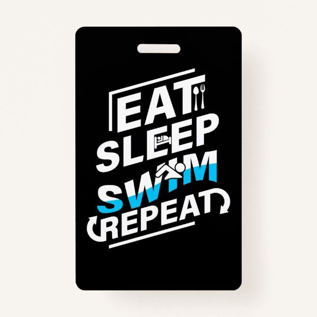 Eat Sleep Swim ID Badge (Front)