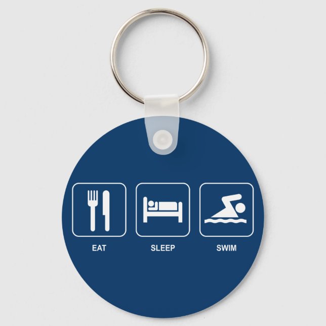 Eat Sleep Swim Keychain (Front)