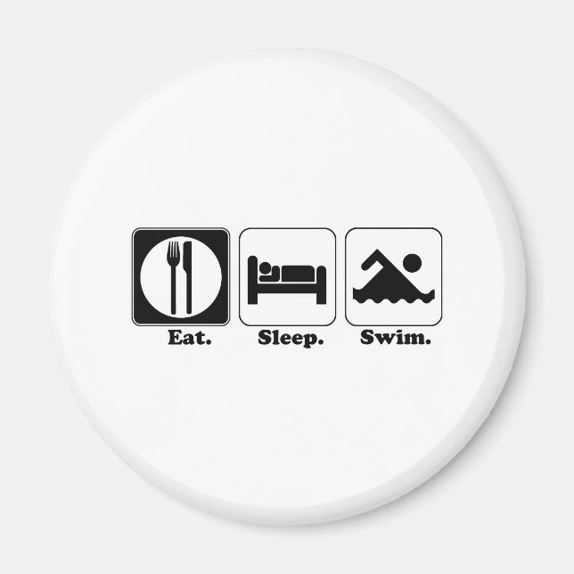 eat sleep swim magnet (Front)