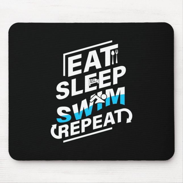 Eat Sleep Swim Mouse Mat (Front)
