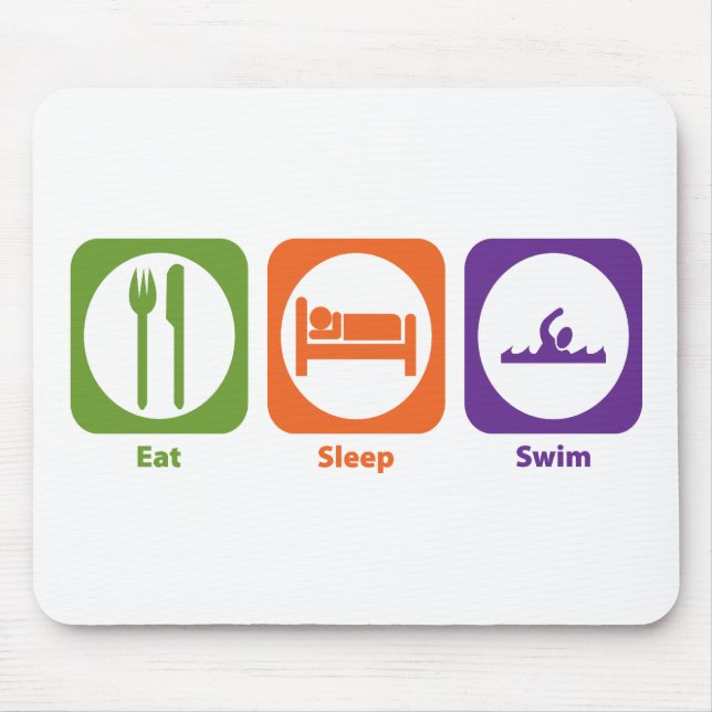 Eat Sleep Swim Mouse Mat (Front)
