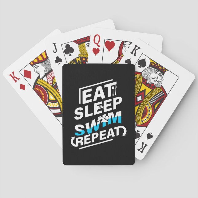 Eat Sleep Swim Playing Cards (Back)