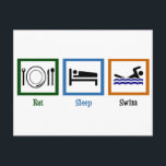 Eat Sleep Swim Postcard<br><div class="desc">I like eating,  sleeping,  and swimming. A good gift for a lifeguard or an avid swimmer who competes on swim team. Cool swim coach present.</div>