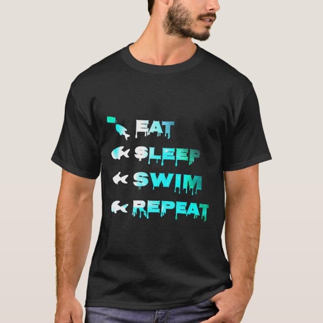 Eat Sleep Swim Repeat Aquarium Fish Tank (Front)