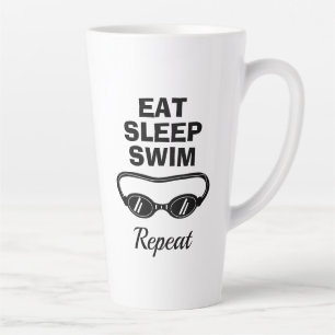 Eat sleep swim repeat big latte coffee mug gift