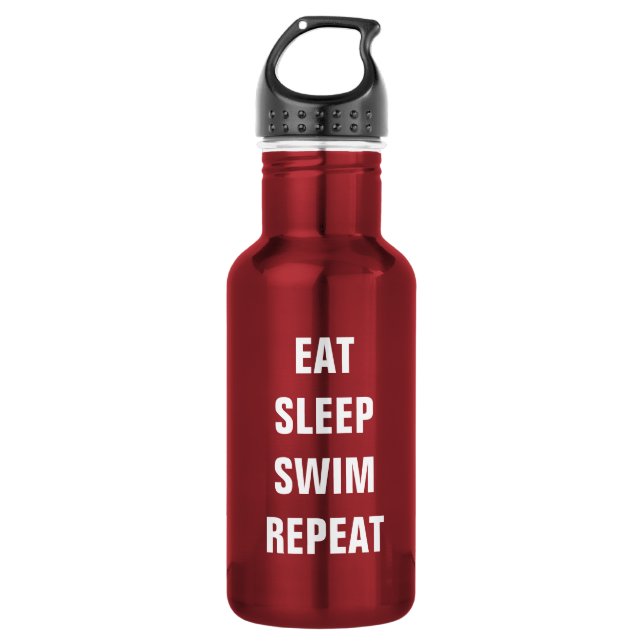 EAT SLEEP SWIM REPEAT custom water bottle (Front)