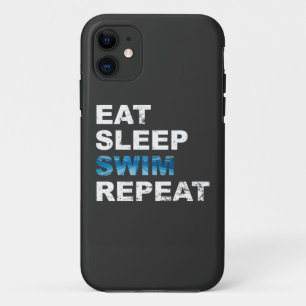 Eat Sleep Swim Repeat - Funny Gift for Swimmer iPhone 11 Case