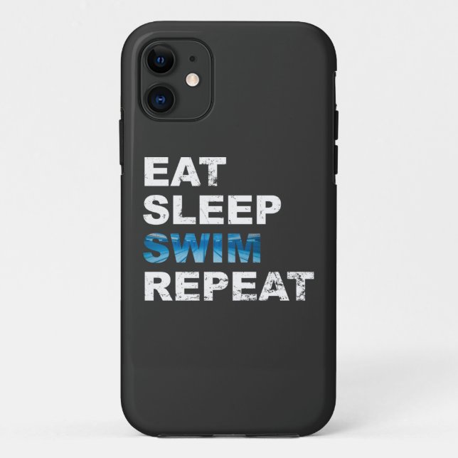 Eat Sleep Swim Repeat - Funny Gift for Swimmer Case-Mate iPhone Case (Back)