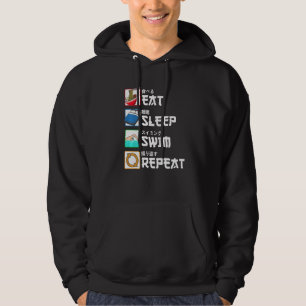 Eat Sleep Swim Repeat Japanese Swimming Swimmer Hoodie