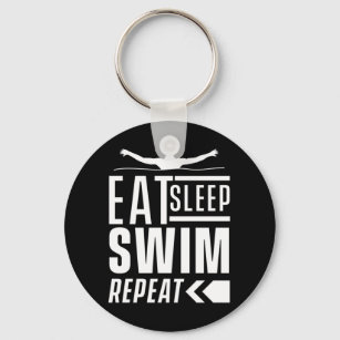 Eat Sleep Swim Repeat Key Ring