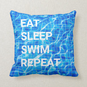 Eat Sleep Swim Repeat Swimming Pool Aquatic Cushion
