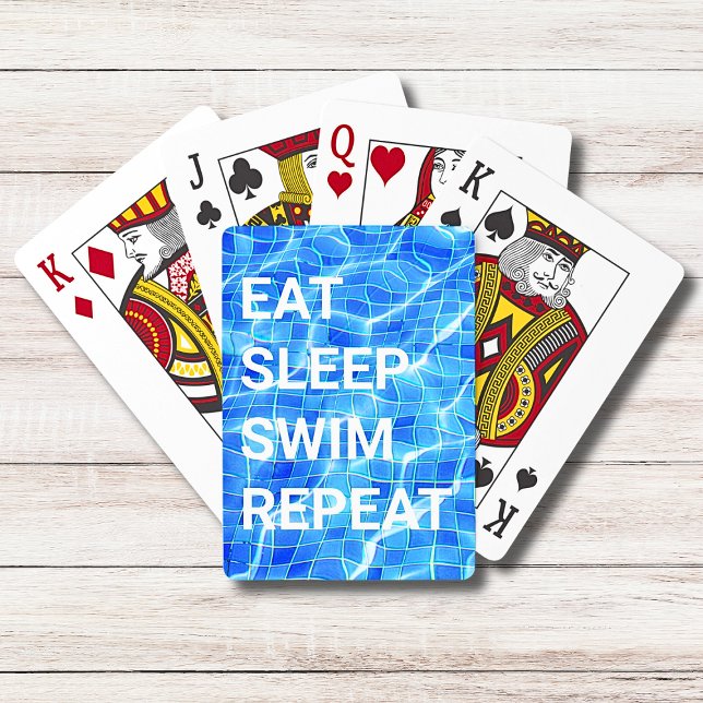 Eat Sleep Swim Repeat Swimming Pool Aquatic Playing Cards (Creator Uploaded)