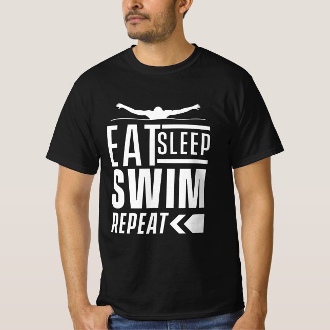 Eat Sleep Swim Repeat T-Shirt (Front)