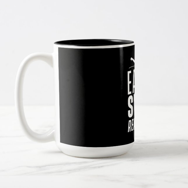 Eat Sleep Swim Repeat Two-Tone Coffee Mug (Left)