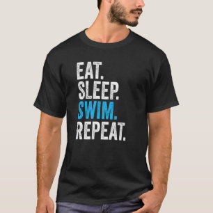 Eat Sleep Swim Repeat Vintage Swimming Swimmer T-Shirt
