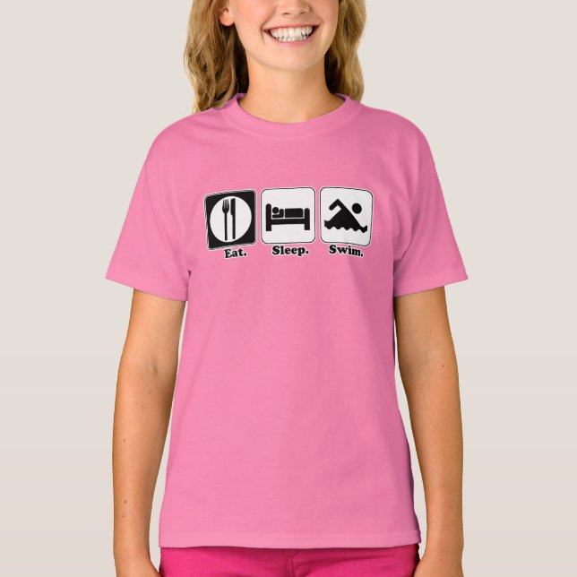 eat sleep swim T-Shirt (Front)