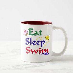 Eat Sleep Swim Two-Tone Coffee Mug