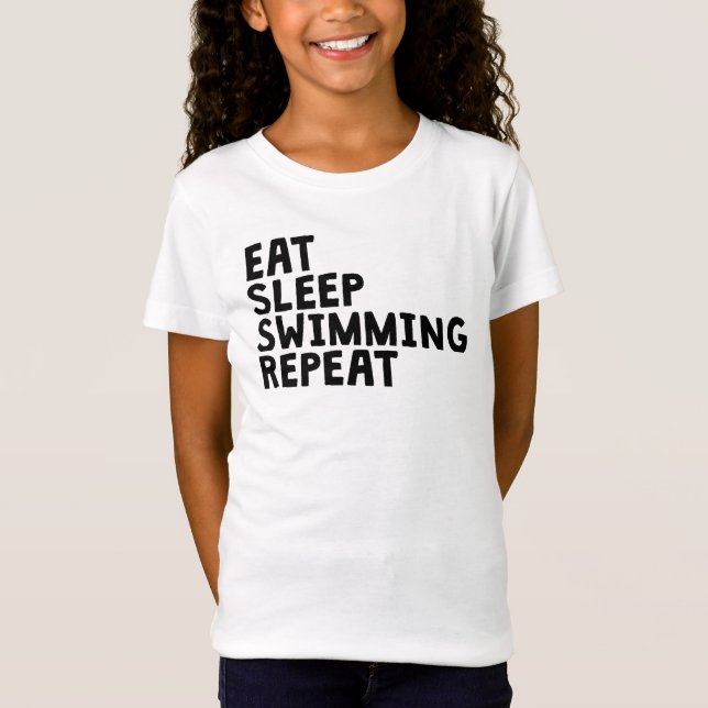 Eat Sleep Swimming Repeat T-Shirt (Front)