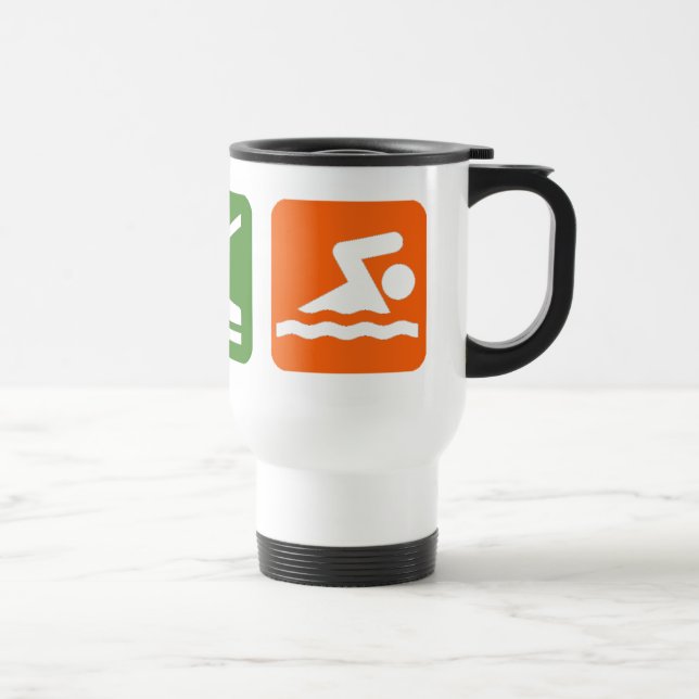 Eat Sleep Swimming Travel Mug (Right)