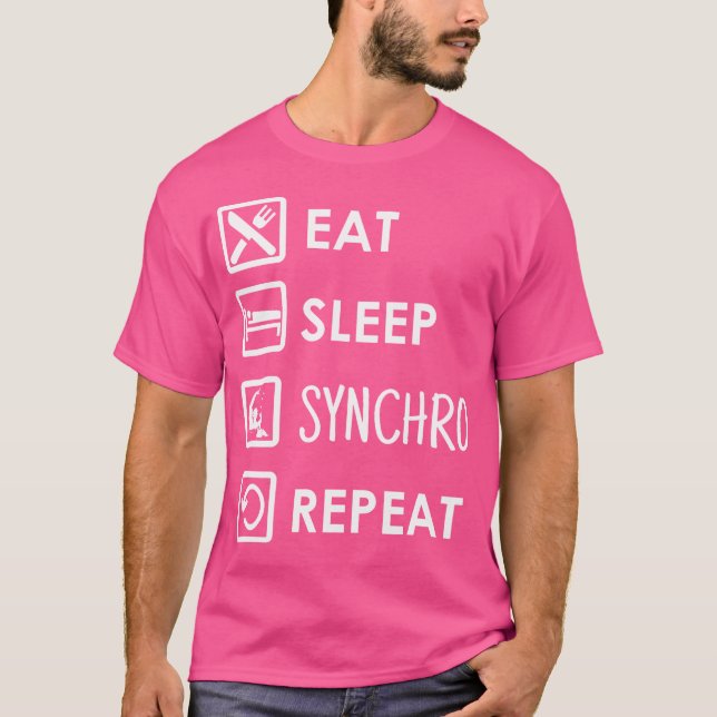 Eat Sleep Synchro Repeat Synchronised Swimming T-Shirt (Front)