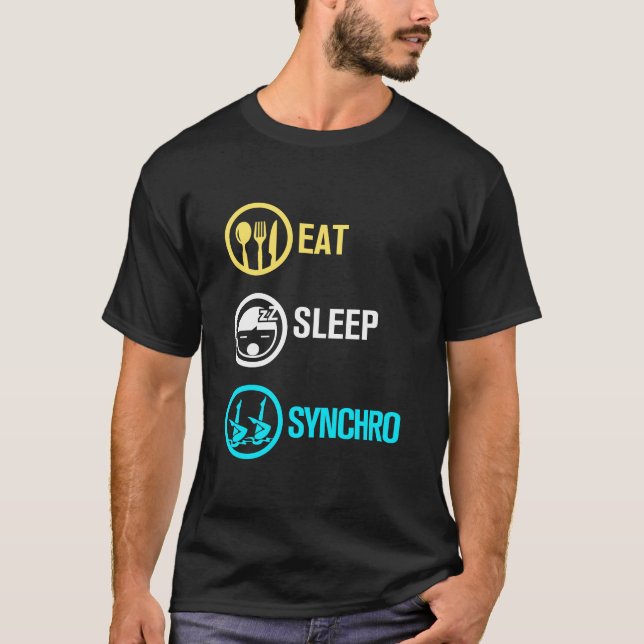 Eat Sleep Synchro Synchronised Swimming Artistic T-Shirt (Front)
