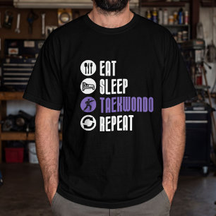 Eat Sleep Taekwondo Repeat Funny Martial Arts T-Shirt