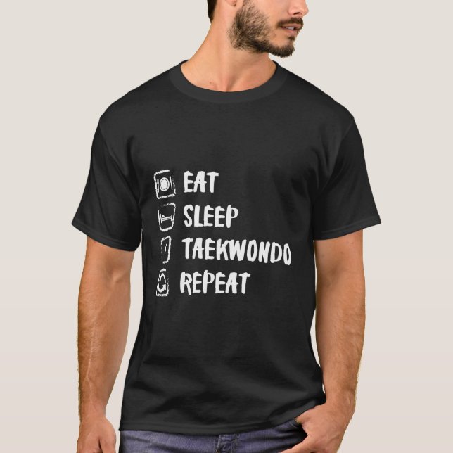 Eat Sleep Taekwondo Repeat Sport T-Shirt (Front)