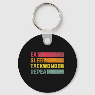 Eat Sleep Taekwondo Repeat - TKD Martial Arts Key Ring