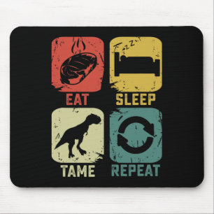 Eat Sleep Tame Repeat Dinosaur Gaming Geek Funny G Mouse Mat