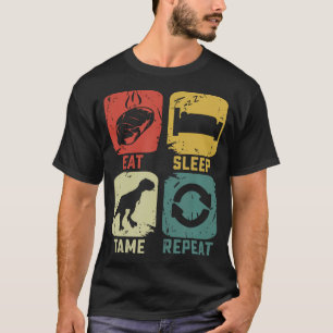 Eat Sleep Tame Repeat Dinosaur Gaming Geek Funny T-Shirt