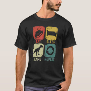Eat Sleep Tame Repeat Dinosaur gaming geek gamer T-Shirt