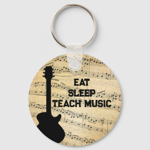 Eat Sleep Teach Music Repeat Music Humour Key Ring
