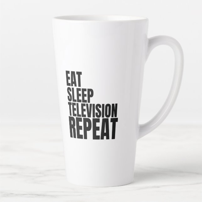 eat sleep television repeat latte mug (Right)