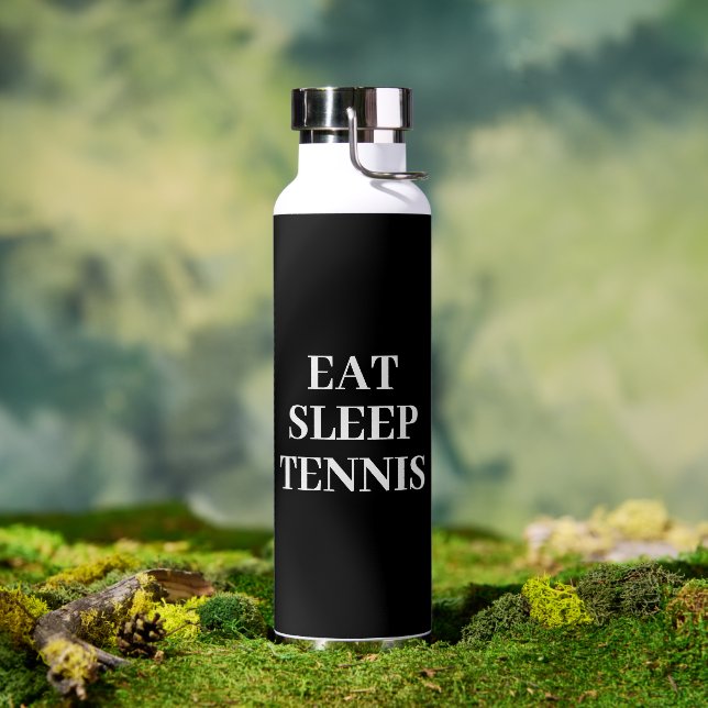Eat Sleep Tennis Black Water Bottle (Outdoor)