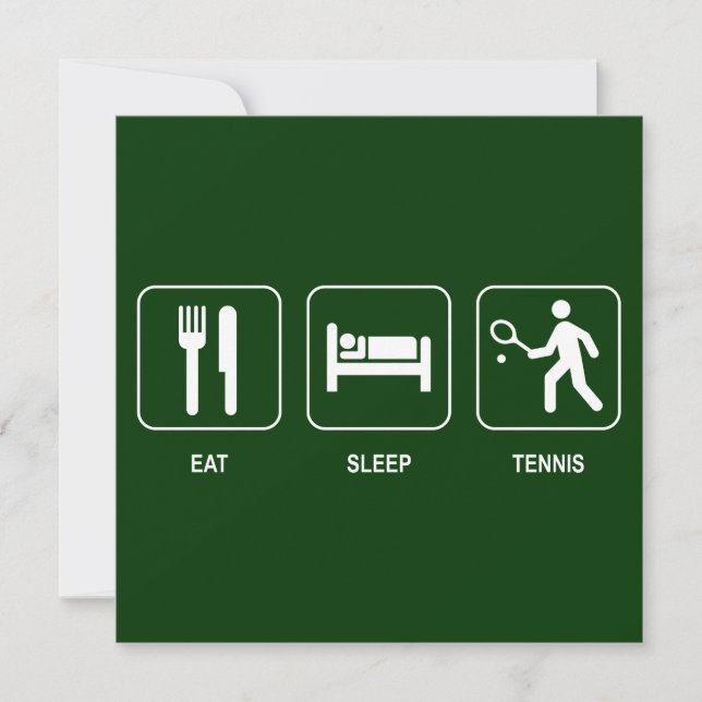 Eat Sleep Tennis Invitation (Front)