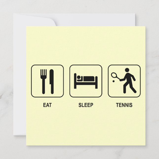 Eat Sleep Tennis Invitation (Front)