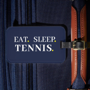 Eat Sleep Tennis Navy Blue Luggage Tag
